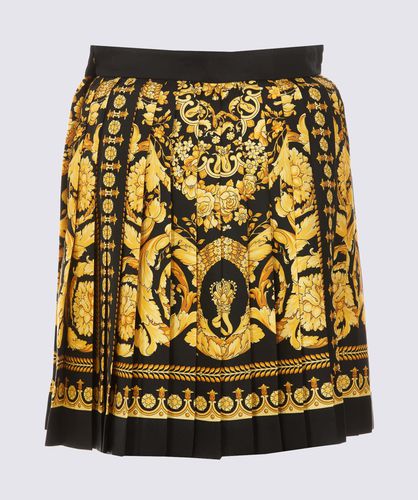 Versace Black And Gold Cotton Skirt - Versace - Modalova