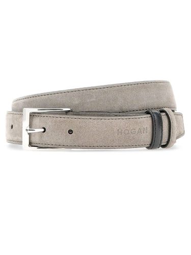 Leather Belt With Embossed Logo - Hogan - Modalova