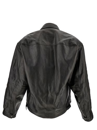Cocoon Kick Jacket With Classic Collar In Vintage-looking Leather Man - Balenciaga - Modalova