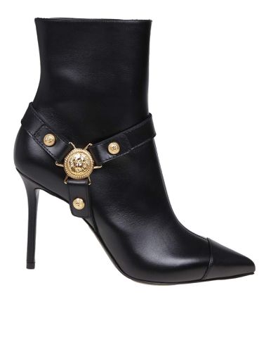 Black Leather Eva Ankle Boot - Balmain - Modalova