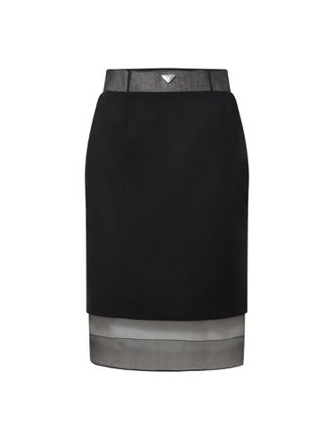 Midi Skirt In Wool And Crinoline - Prada - Modalova