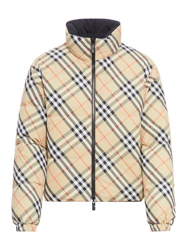 Reversible Nylon Check Down Jacket - Burberry - Modalova