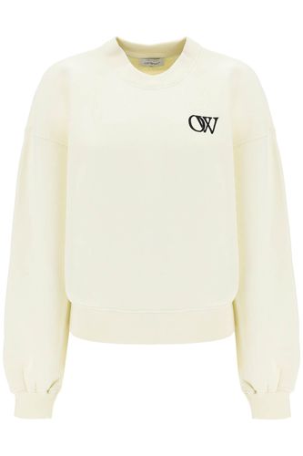 Crew-neck Sweatshirt With Flocked Logo - Off-White - Modalova