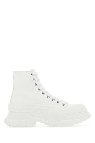 White Canvas Tread Slick Sneakers - Alexander McQueen - Modalova