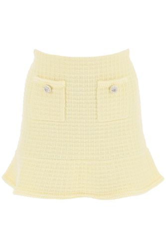 Knitted Mini Skirt With Jewel Buttons - self-portrait - Modalova