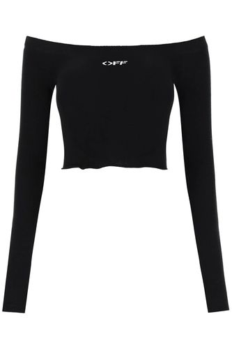 Off Stamp Slick L/s Scoop Top - Off-White - Modalova