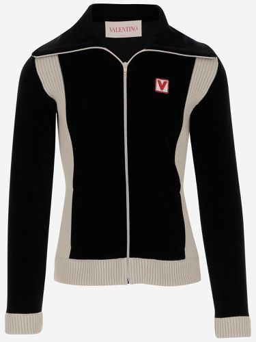 Chenille Sweatshirt With Zipper And Chez Patch - Valentino - Modalova