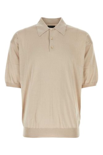 Prada Sand Silk Polo Shirt - Prada - Modalova