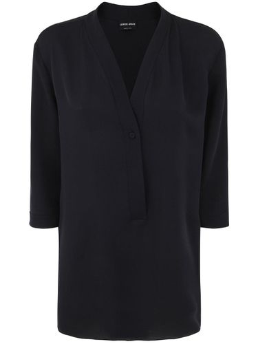 V-neck Straight Hem Blouse - Giorgio Armani - Modalova