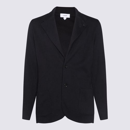 Lardini Navy Blue Wool Blazer - Lardini - Modalova