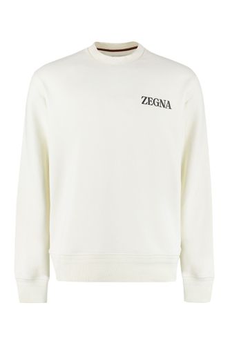 Zegna Logo Detail Cotton Sweatshirt - Zegna - Modalova