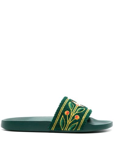 Slippers With Embroidered Terry Detail - Casablanca - Modalova