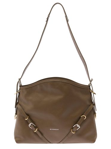 Voyou Brown Shoulder Bag With Embossed Logo In Smooth Leather Woman - Givenchy - Modalova