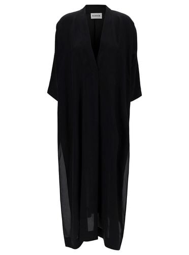 Maxi Loose Dress With V Neckline In Silk Woman - Parosh - Modalova