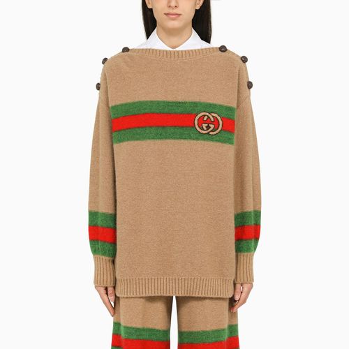 Gucci Camel Wool Crew-neck Sweater - Gucci - Modalova