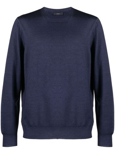 Navy Virgin Wool Jumper Sweater - Fay - Modalova