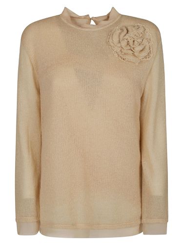 Floral Applique Knit Sweater - Ermanno Scervino - Modalova