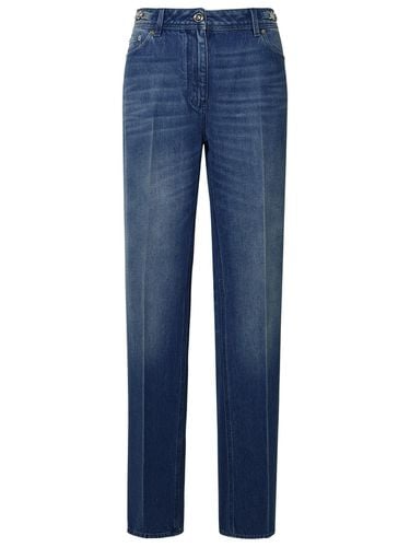 Versace Tailored Blue Cotton Jeans - Versace - Modalova