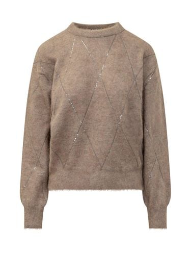 Sequin Embellished Crewneck Knitted Jumper - Brunello Cucinelli - Modalova