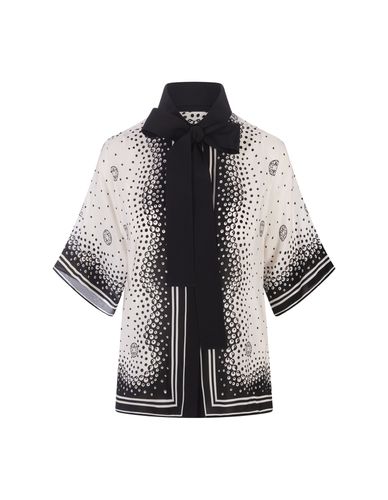 Moon Printed Silk Shirt In And Black - Elie Saab - Modalova