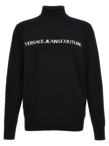Turtleneck Sweater With Logo Lettering - Versace Jeans Couture - Modalova