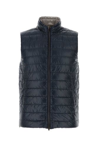 Dark Blue Nylon Reversible Sleeveless Down Jacket - Herno - Modalova