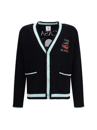 Merino Wool Embroidered Cardigan - Casablanca - Modalova