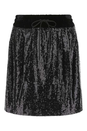 Miu Miu Black Sequins Mini Skirt - Miu Miu - Modalova