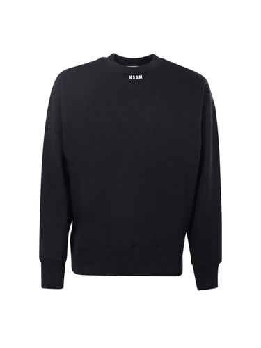 MSGM Black Cotton Sweatshirt - MSGM - Modalova