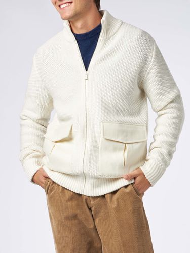 Man Knitted Bomber With Felt Pockets - MC2 Saint Barth - Modalova