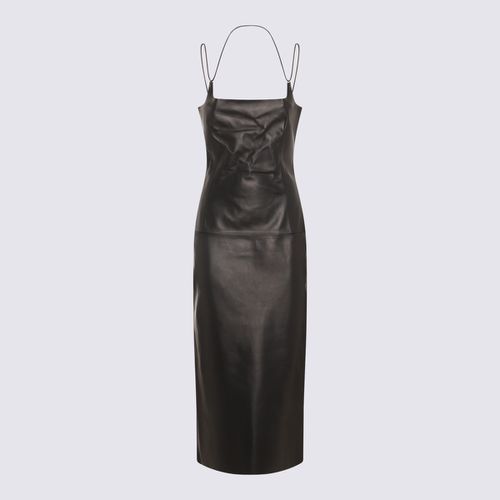 The Attico Black Leather Midi Dress - The Attico - Modalova