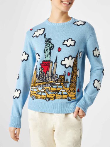 Woman Crewneck Sweater With New York Postcard - MC2 Saint Barth - Modalova