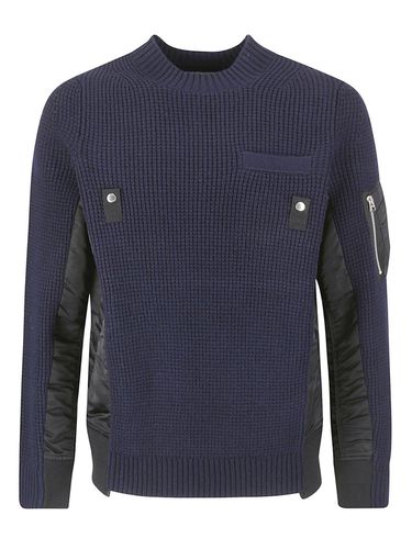 Long-sleeved Panelled Crewneck Jumper - Sacai - Modalova