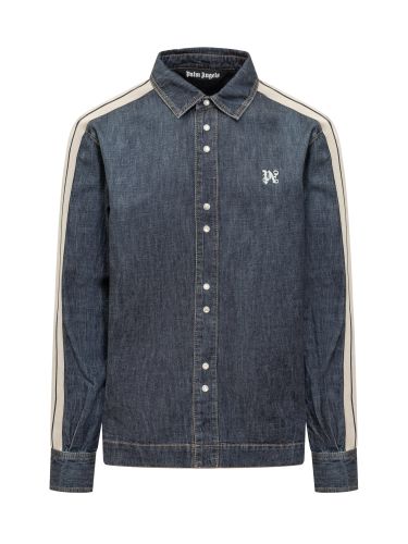 Monogram Denim Track Jacket - Palm Angels - Modalova