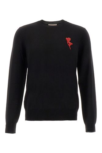 Embroidered Rib Knit Sweater - Alexander McQueen - Modalova