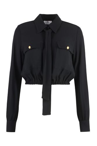 Pussy-bow Collar Georgette Shirt - Elisabetta Franchi - Modalova