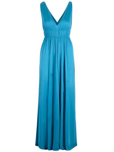 Parosh Turquoise Jersey Long Dress - Parosh - Modalova