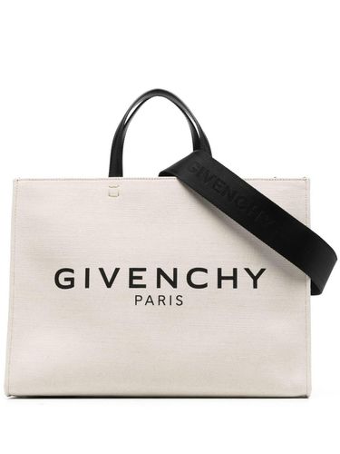 Beige And Black Medium G-tote Bag In Canvas - Givenchy - Modalova