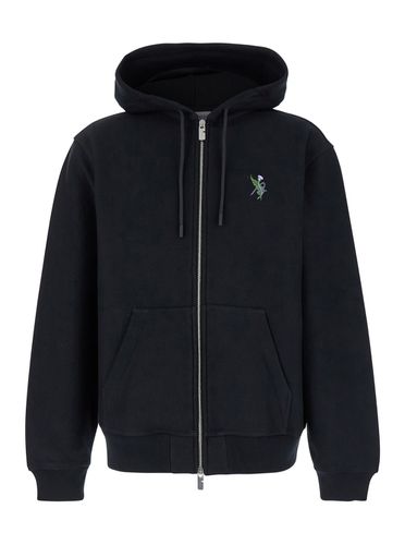 Black Hoodie With Embroidered Logo On The Rear In Cotton Man - Burberry - Modalova