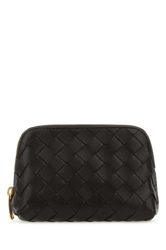 Dark Brown Leather Beauty Case - Bottega Veneta - Modalova