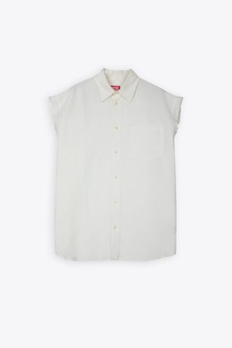 S-simens White linen blend sleeveless shirt - S-Simens - Diesel - Modalova