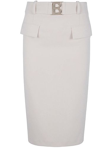 Logo Plaque Rear Slit Midi Skirt - Blugirl - Modalova