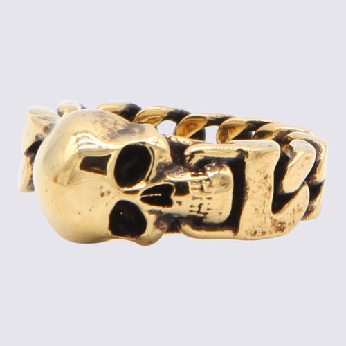Gold-tone Brass Skull Ring - Alexander McQueen - Modalova