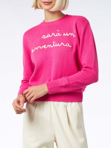 Woman Crewneck Fluo Sweater With Non Sarà Unavventura Embroidery Niki Dj Special Edition - MC2 Saint Barth - Modalova