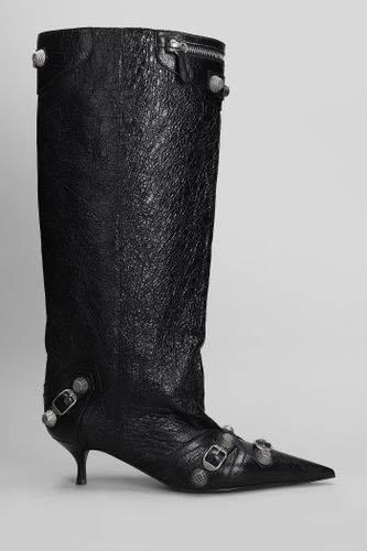 Cagole Wide Boot L50 Low Heels Boots In Leather - Balenciaga - Modalova