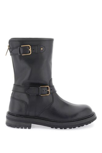 Dolce & Gabbana Leather Biker Boots - Dolce & Gabbana - Modalova