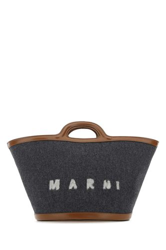 Two-tone Felt And Leather Small Tropicalia Summer Handbag - Marni - Modalova