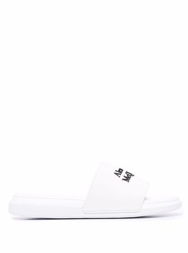 Logo Pool Slides In Rubber - Alexander McQueen - Modalova