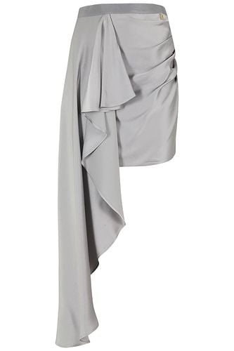 Asymmetric Hem Draped Mini Skirt - Elisabetta Franchi - Modalova