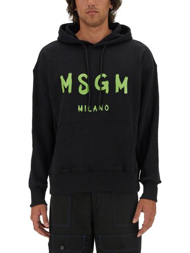 MSGM Logo Printed Drawstring Hoodie - MSGM - Modalova